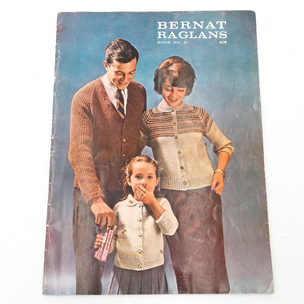 Vintage Bernat Handicraftter Raglan Patterns Magazine Number 97 1961 Mid Century